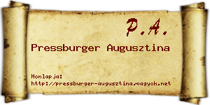 Pressburger Augusztina névjegykártya